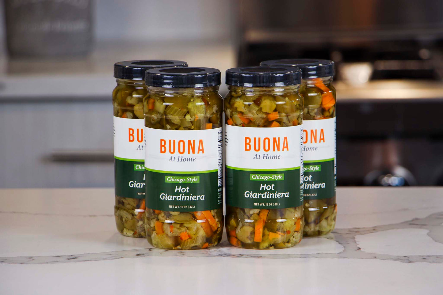 Buona's Chicago Hot Giardiniera (4 Pack)