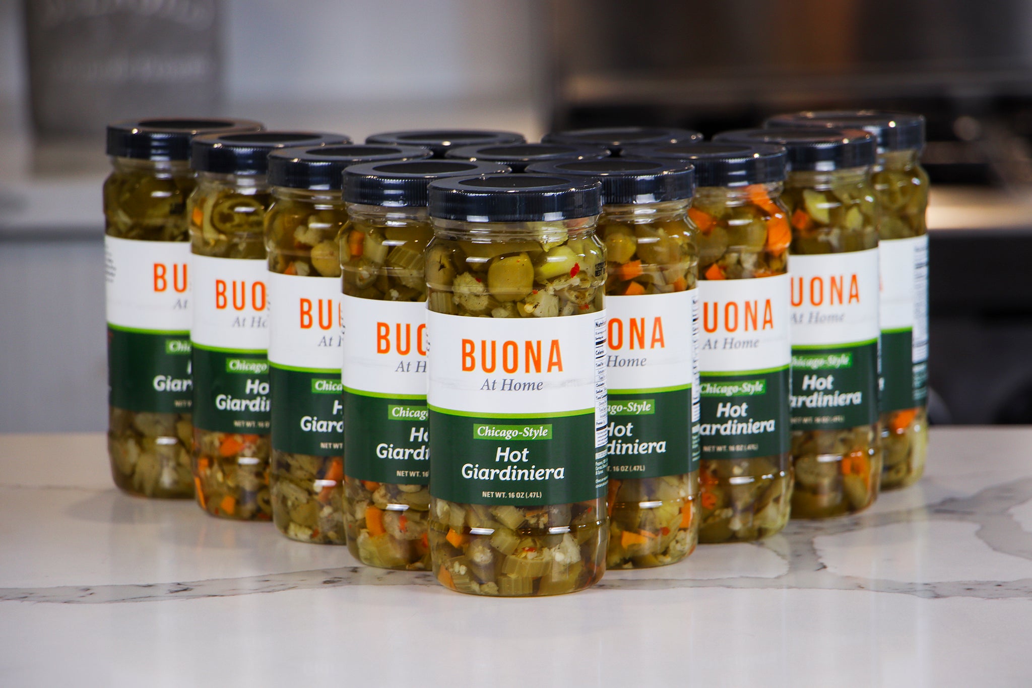 Buona Chicago Hot Giardiniera Spicy Pickled Vegetable Mix
