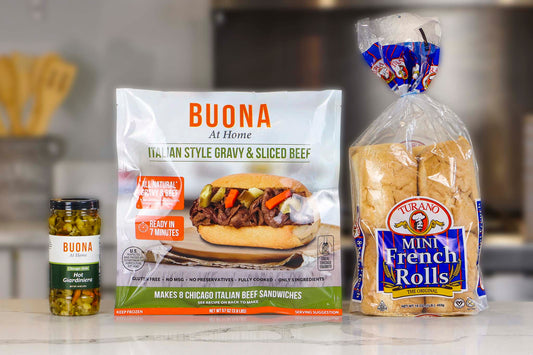 Buona's Chicago Italian Beef Sandwich Kit (8 Sandwiches)