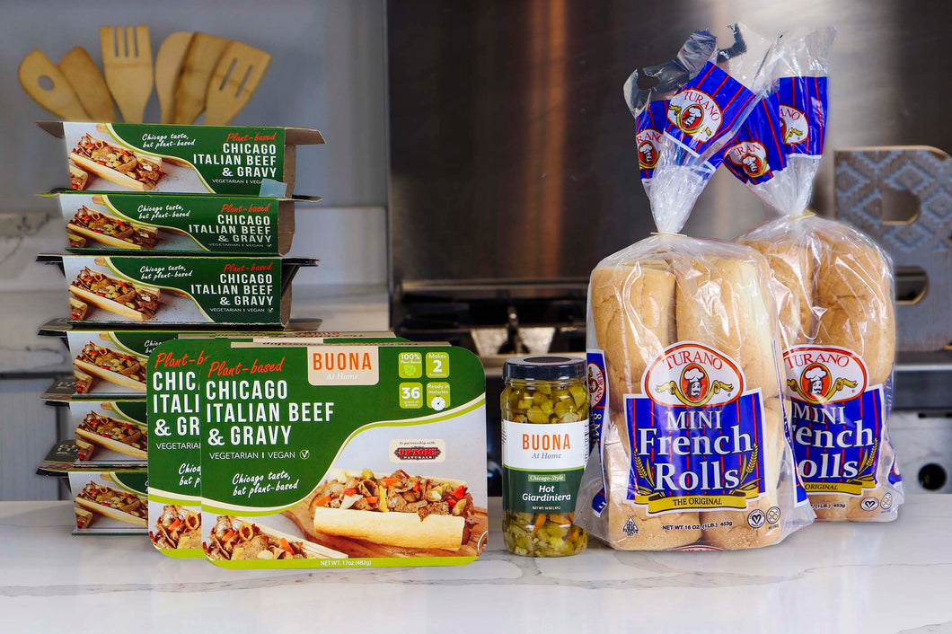 Buona's Plant-Based Italian Beefless Sandwich Kit (16 Sandwiches)
